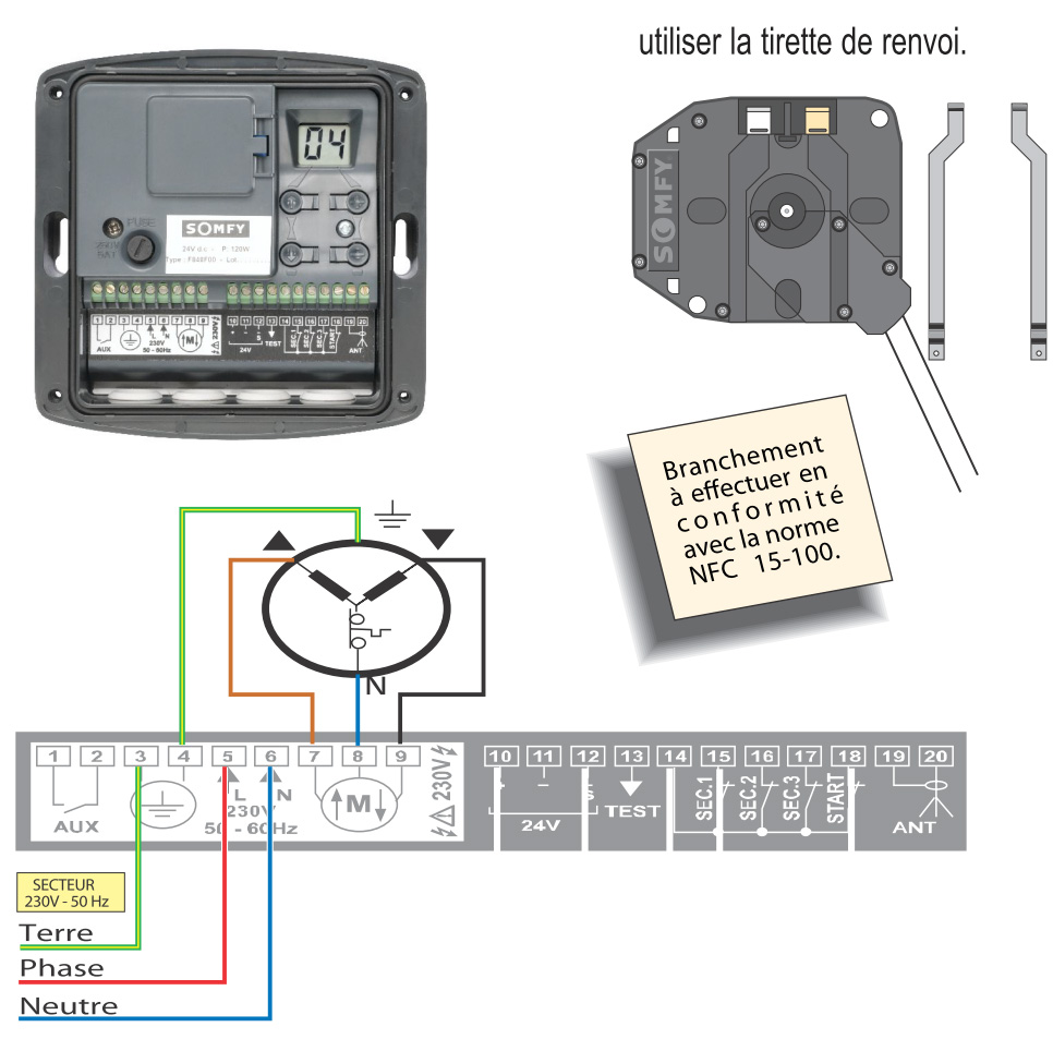 cablage notice axroll somfy